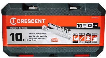 Crescent 10 pc SAE Socket Wrench Set #CSWS38SAE10